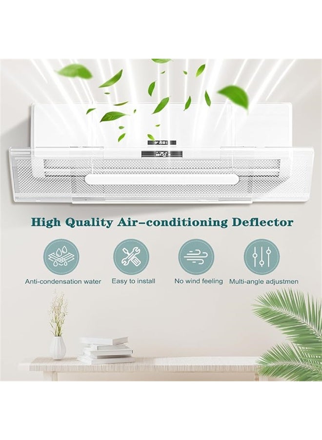 Air Conditioner Deflector, Air Conditioning Wind Shield, Split AC Air Conditioning Baffles for Preventing Air Blowing From AC Directly, 53-95cm Adjustable Retractable AC Windshield For Home Office (CLEAR / PET05) - Image 4