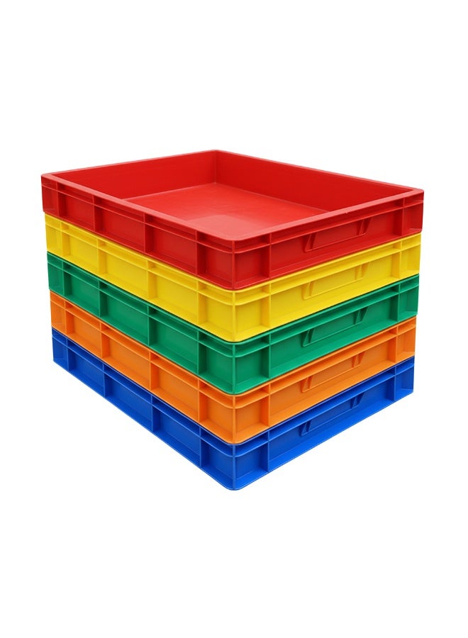 Plastica Industries LLC 2pcs of Closed Plastic Crate 600x400x80mm, 16L Stackable Storage Box for Secure Storage, Transport, Warehouse, Retail & Industrial Use - Green - Image 5