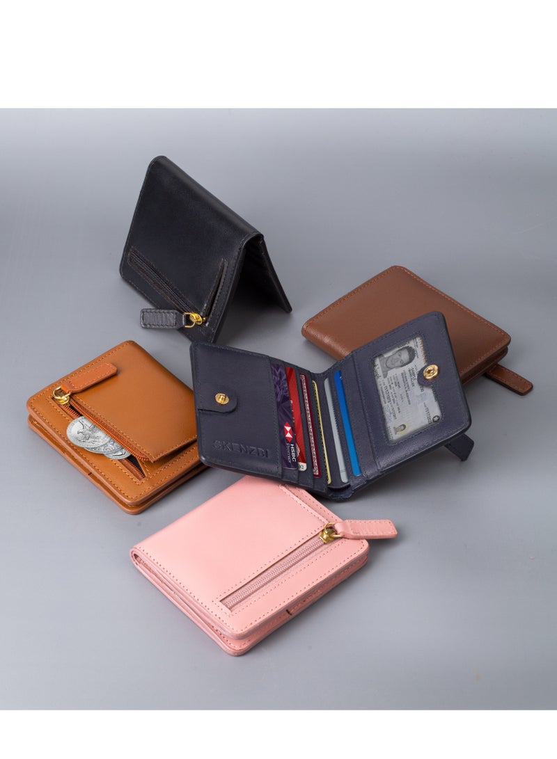 SKENZBI Women's Wallet Bifold Genuine Leather Rfid Blocking Ladies Mini Purse  - Image 2