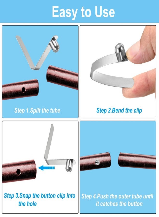 PATIKIL 11x9mm Kayak Paddle Snaps, 16 Pack Tent Pole Clips Steel V Shaped Single Pin Push Button Spring Clips Lock Tube Pole Clips for Camping Awning - Image 4