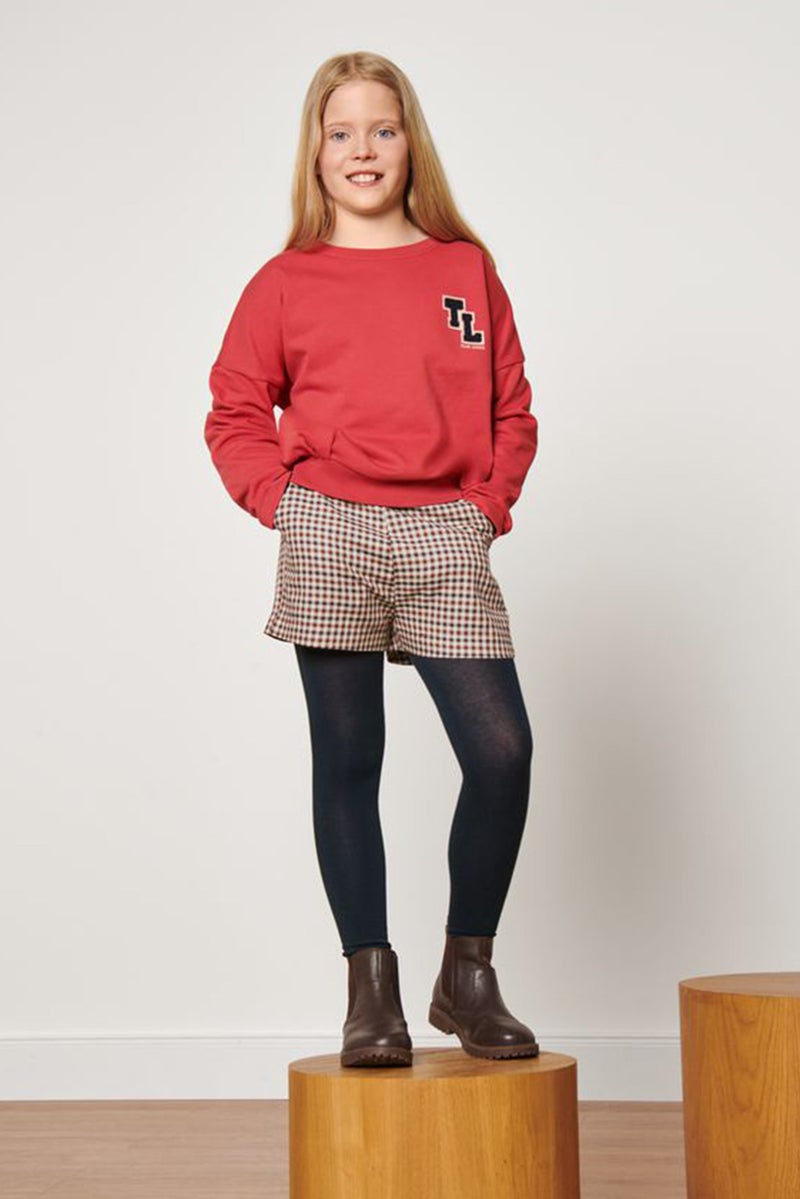 Tchibo Kids Girl Gingham Basic Shorts, Brown Combo  - Image 1