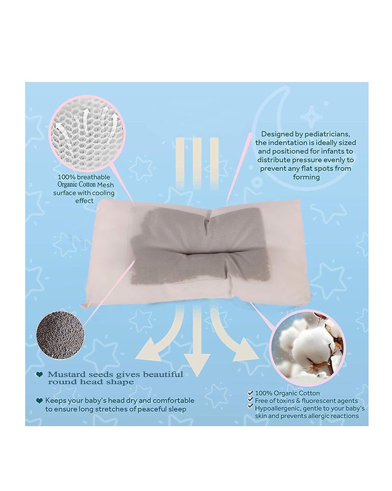 MOM CARE Dual Combination Baby Pillow (Blue_6 to 12 Months) Pack of 1 - Image 5