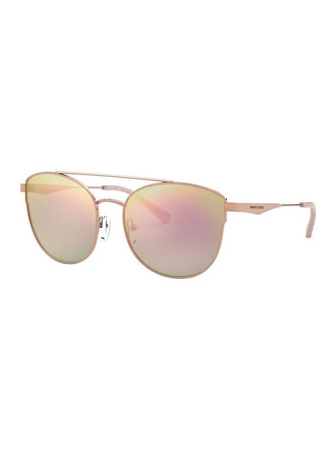 Armani Exchange Full Rim Cat Eye Women Sunglass - AX2032S 6103/42 - Lens Size: 57 mm - ROSE GOLD - Image 1