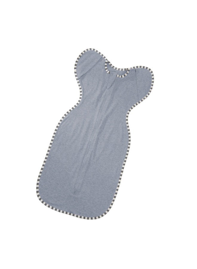 شراء جوي لفافة قماط للأطفال مقاس M، كيس نوم للأطفال، كيس نوم للأطفال مع ذراعين، لفافة قماط للأطفال حديثي الولادة بسحاب ثنائي الاتجاه، مناسب للأطفال من 5 إلى 7.5 كجم (رمادي) - Image 2