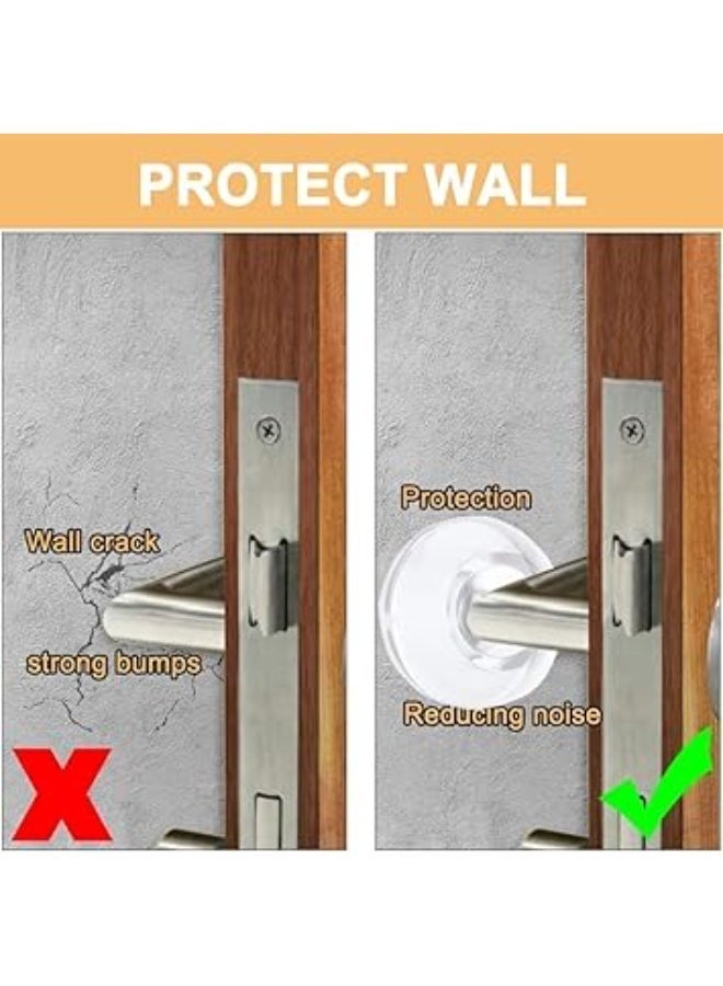 مقبض الباب حارس الجدار, الباب وقف حامي الجدار اللاصق الذاتي, ناعمة شفافة المطاط الباب العازل, قابلة لإعادة الاستخدام الباب وقف حرس لوحة, 6 قطعة مجموعة لمقابض الباب وأبواب الثلاجة - Image 3