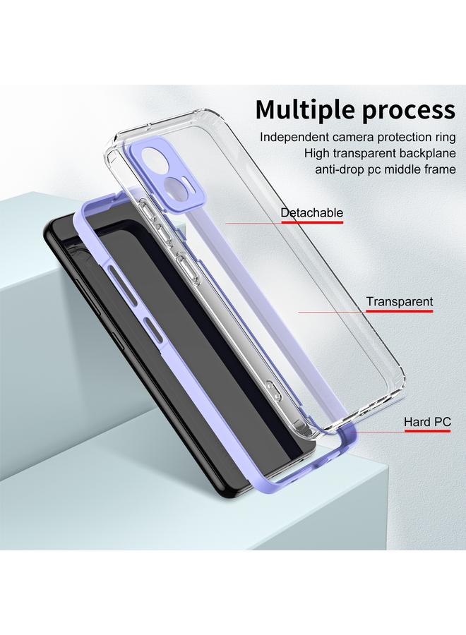 S-TOP Case For Motorola Moto Edge 30 Neo 3 in 1 Clear TPU Color PC Frame Phone Case - Image 3