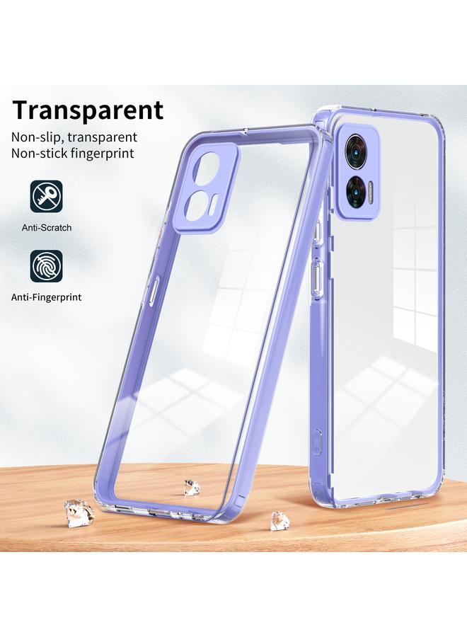 S-TOP Case For Motorola Moto Edge 30 Neo 3 in 1 Clear TPU Color PC Frame Phone Case - Image 2