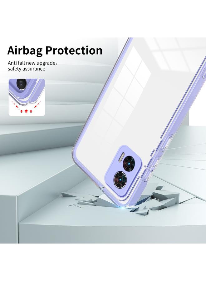 S-TOP Case For Motorola Moto Edge 30 Neo 3 in 1 Clear TPU Color PC Frame Phone Case - Image 5