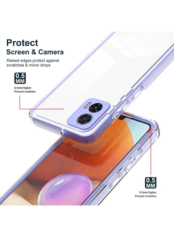 S-TOP Case For Motorola Moto Edge 30 Neo 3 in 1 Clear TPU Color PC Frame Phone Case - Image 4