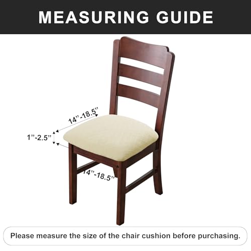 Genina Waterproof Seat Covers for Dining Room Chairs Covers Dining Chair Cover Kitchen Chair Covers (Beige, 4 Pcs) - Image 3