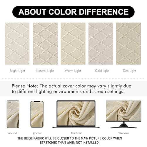 Genina Waterproof Seat Covers for Dining Room Chairs Covers Dining Chair Cover Kitchen Chair Covers (Beige, 4 Pcs) - Image 5