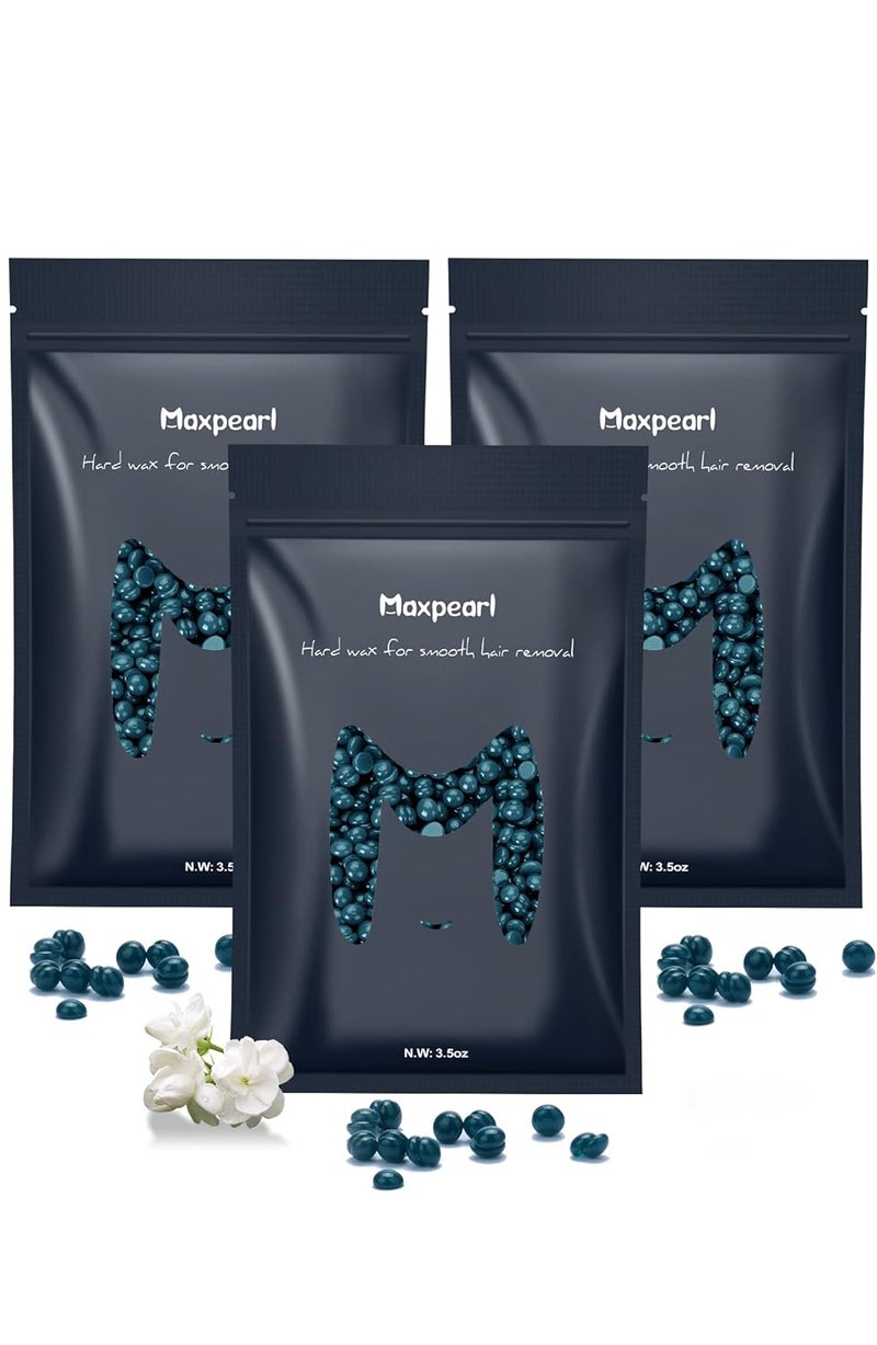 Maxpearl Hard Wax Beads 300g Hair Removal Wax Beans for Brazilian Bikini Face Eyebrows Underarms Arms Chest Back Legs Pack of 3