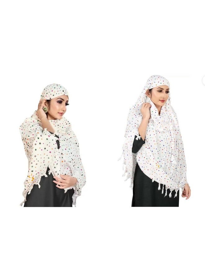 SHREEJI ENTERPRISE.COMBO.White Scarf Anti Pollution Full Face Long Scarf. Free Size Made With Rayon Fabric. UV Sun Rays Protection Mask For Women & Girl. Dust Mask, Summer Friendly Scarf (8,16)  - Image 1