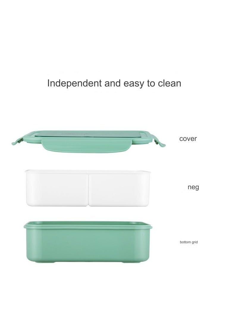 QIGAR Bento Lunch Box for Kids Adults, 3 Compartments Food Container Ideal Portion Sizes Leak-Proof Bento box for Kids ,With cutlery ,microwave heating Safe, Food-Safe Materials 1400ml - Image 5