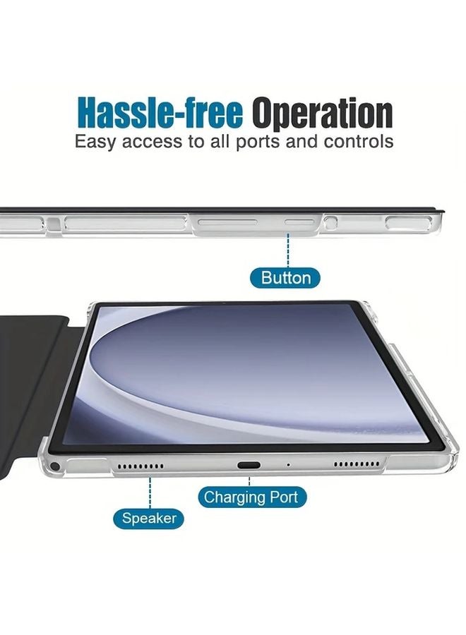 غطاء Samsung Galaxy Tab A9 مقاس 8.7 بوصة - أسود - من الجلد الصناعي - مقاوم للسقوط والخدوش - Image 5