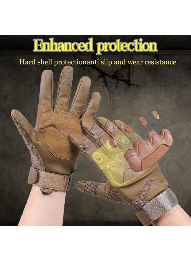 Nswern Tactical Gloves for Men Touchscreen Motorcycle Gloves with Hard Shell Leather Palm Padding for Outdoor Sports Motorcycle Cycling Tactical Airsoft Paintball Hunting Hiking Camping Climbing Black - Image 3