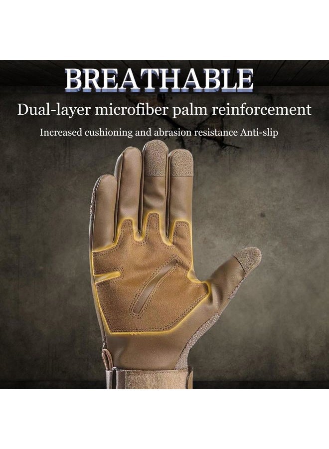 Nswern Tactical Gloves for Men Touchscreen Motorcycle Gloves with Hard Shell Leather Palm Padding for Outdoor Sports Motorcycle Cycling Tactical Airsoft Paintball Hunting Hiking Camping Climbing Black - Image 4