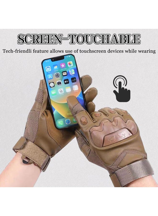 Nswern Tactical Gloves for Men Touchscreen Motorcycle Gloves with Hard Shell Leather Palm Padding for Outdoor Sports Motorcycle Cycling Tactical Airsoft Paintball Hunting Hiking Camping Climbing Black - Image 5