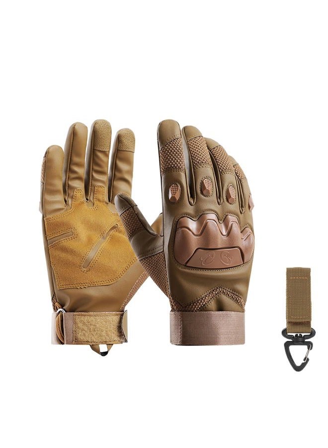 Nswern Tactical Gloves for Men Touchscreen Motorcycle Gloves with Hard Shell Leather Palm Padding for Outdoor Sports Motorcycle Cycling Tactical Airsoft Paintball Hunting Hiking Camping Climbing Black - Image 1