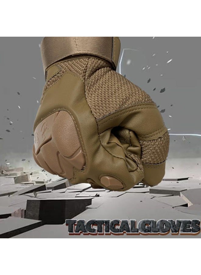Nswern Tactical Gloves for Men Touchscreen Motorcycle Gloves with Hard Shell Leather Palm Padding for Outdoor Sports Motorcycle Cycling Tactical Airsoft Paintball Hunting Hiking Camping Climbing Black - Image 2