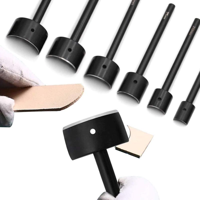 Aulufft 6 Pcs Leather Craft Tools Half-Round Cutter Punch Leather Belt End Cutter Leather Craft Tools for Crafting Strap Belt Wallet and Bag End DIY (15.20.25.30.35.40mm) - Image 3