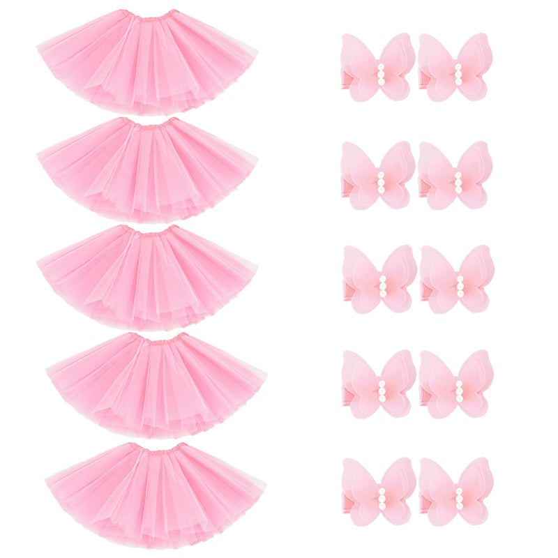 BGFKS Tutu Skirt for Girls,5 Pack Tutu Skirt Set with Hairclips for 2-8 Years. - Image 1