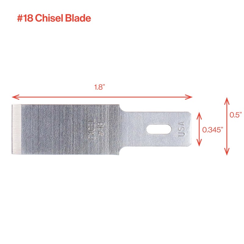Excel Blades #18 Wood Chisel Blades â€“ 1/2" High Carbon Steel Replacement Blades (100-Pack) â€“ Fits K2, K5, K6 Handles â€“ Precision Carving, Shaving, and Crafting â€“ Made in USA - Image 2