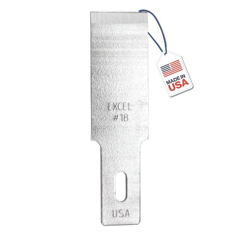 Excel Blades #18 Wood Chisel Blades â€“ 1/2" High Carbon Steel Replacement Blades (100-Pack) â€“ Fits K2, K5, K6 Handles â€“ Precision Carving, Shaving, and Crafting â€“ Made in USA - Image 1