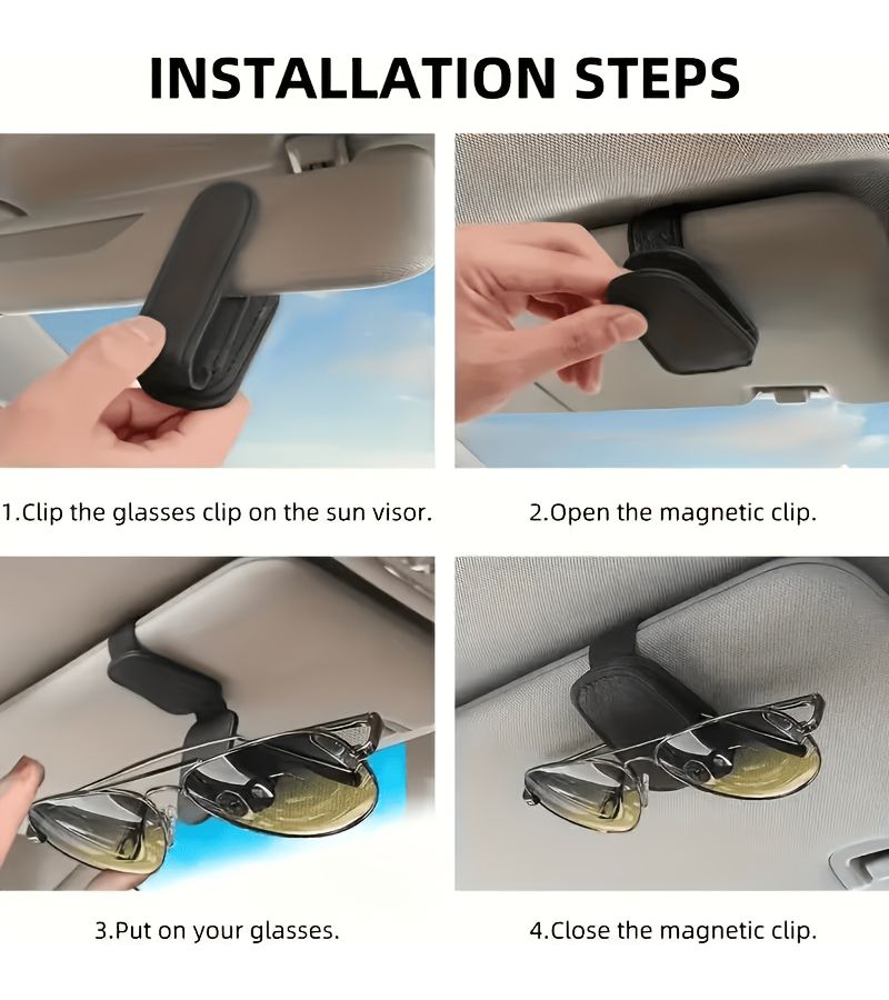 Grey PVC Car Sun Visor Glasses Clip With Sausage Lips Big Eyes Pattern - Image 4