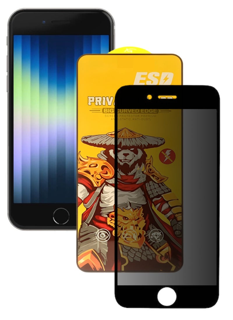 ESD Tempered Dustproof Privacy Glass Screen Protector Compatible For iPhone SE  - Image 1