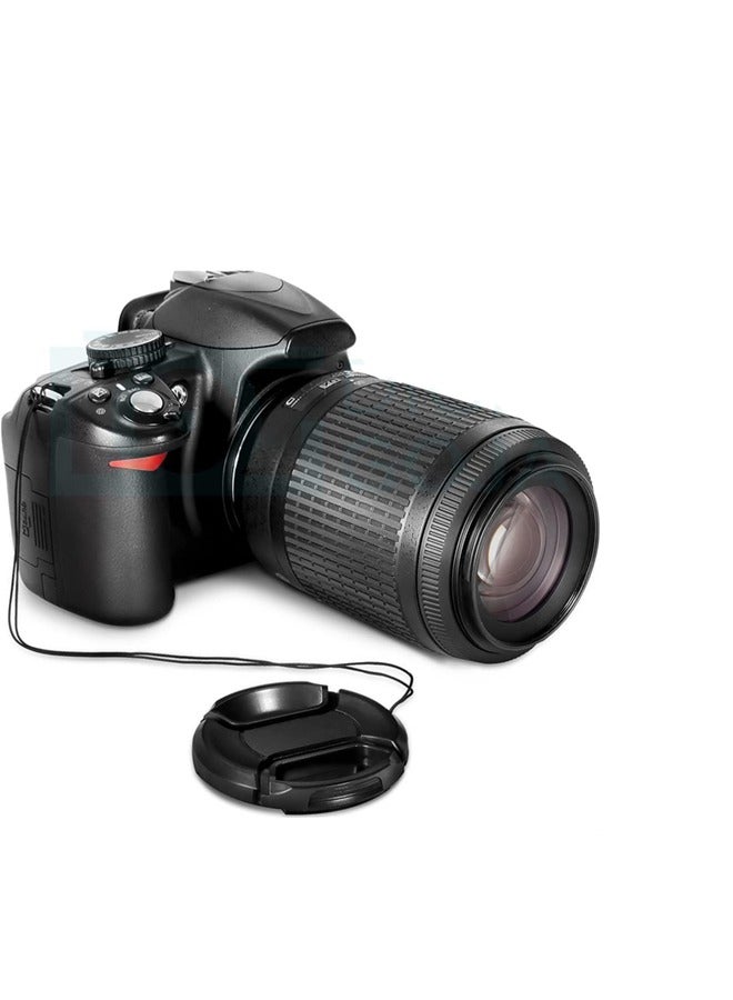 سجيت غطاء عدسة بقطر 52 ملم، غطاء عدسة مع حبل مانع للفقدان + قطعة قماش للتنظيف متوافق مع عدسات كاميرات نيكون، كانون، سوني، فوجي - Image 4