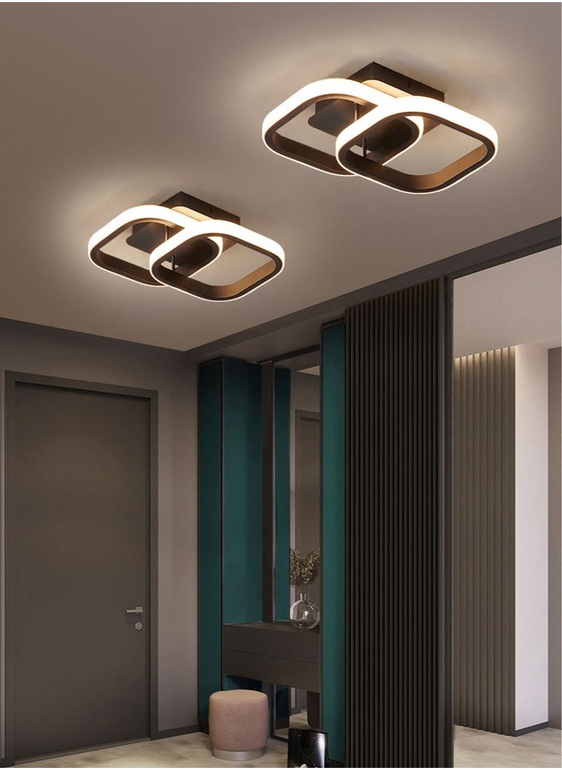 Haikomin - LED Hallway Access Ceiling Light Balcony Aisle Light Home Foyer Kitchen Ceiling Light Black - Image 1