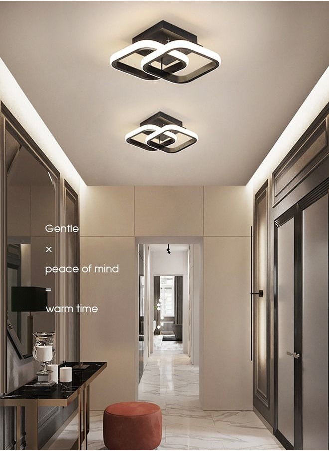 Haikomin - LED Hallway Access Ceiling Light Balcony Aisle Light Home Foyer Kitchen Ceiling Light Black - Image 1