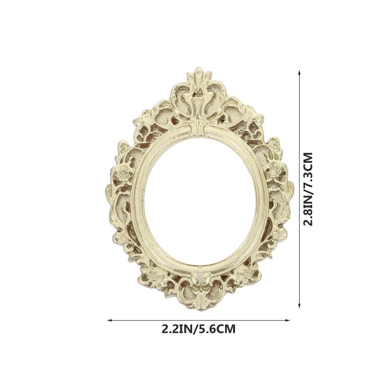 Vintage Resin Picture Frames 6pcs Set Gold Silver Oval Photo Display Decor - Image 3