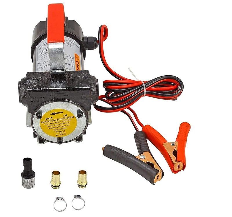 FLOJOY Asian Pumps & Machineries 12V Diesel Oil Transfer Pump 260w Powerful 40Lpm DC New Self Priming Pump Discharge Head 8-10Mtr & Suction 5Mtr (Copper Winding) 1 year Warranty - Image 1