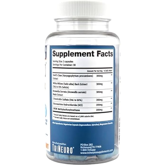 Daily Spine & Joint Supplement - NSF Certified - Neurosurgeon Formulated to Support Joint Health & Balance Functional Longevity - Devils Claw, Chondroitin, Glucosamine - 60 Capsules - Image 3