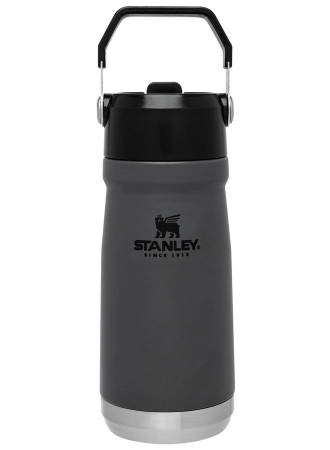 Stanley IceFlow Flip Straw Water Bottle 17 oz | Built-In Straw for Travel and Sports | Lightweight and Leak Resistant | Insulated Stainless Steel | BPA-Free | Charcoal - Image 1