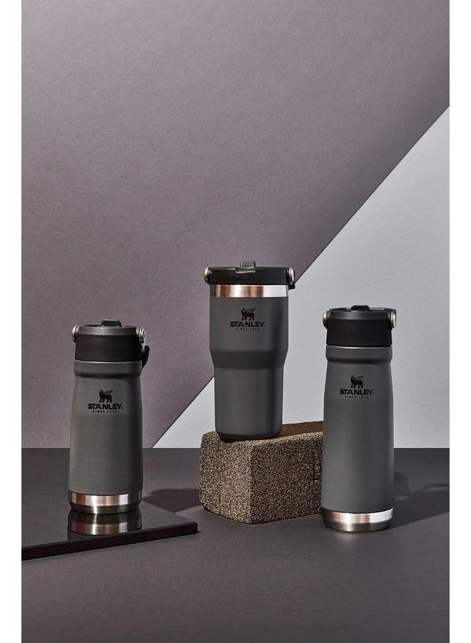 Stanley IceFlow Flip Straw Water Bottle 17 oz | Built-In Straw for Travel and Sports | Lightweight and Leak Resistant | Insulated Stainless Steel | BPA-Free | Charcoal - Image 5