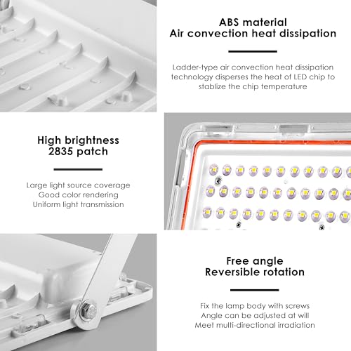 Gesto 50W Lens Flood Light – Ip66 Waterproof Led Lights with 120 Wide Beam | Halogen Light,Focus Light for Yard,Showroom,Shop, Factory,Garden,Temple,Tent, Warehouse,Playground (Cool White)-Pack of 1 - Image 5
