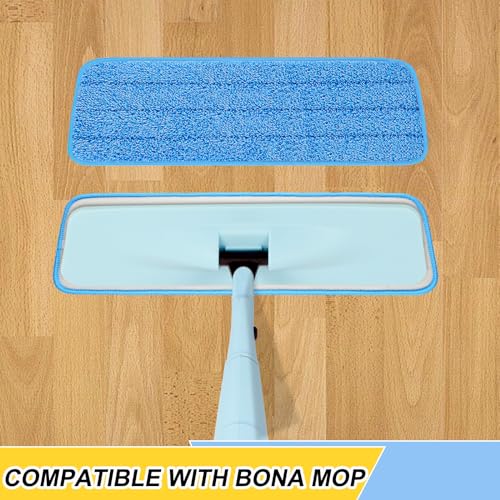 H-Gamely 16.5 inch Reusable Mop Pads Microfiber Spray Mop Replacement Heads for Wet/Dry Mops Compatible with Bona Floor Care System (5 Pack) - Image 2