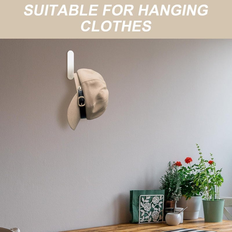 4pcs No Drill Hooks Heavy Duty Strong Adhesive Wall Coat Hangers Removable Self Stick Hooks for Entryway Door Hat and Towel Hanging - Image 2
