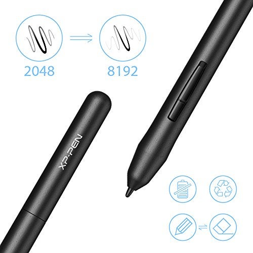 XP-Pen Star03 V2 8192 مستوى من حساسية الضغط، قلم بدون بطارية، 8 مفاتيح اختصار و 8 رؤوس قلم لجهاز لوحي للرسم (أسود، 10 × 6 حجم) - Image 4