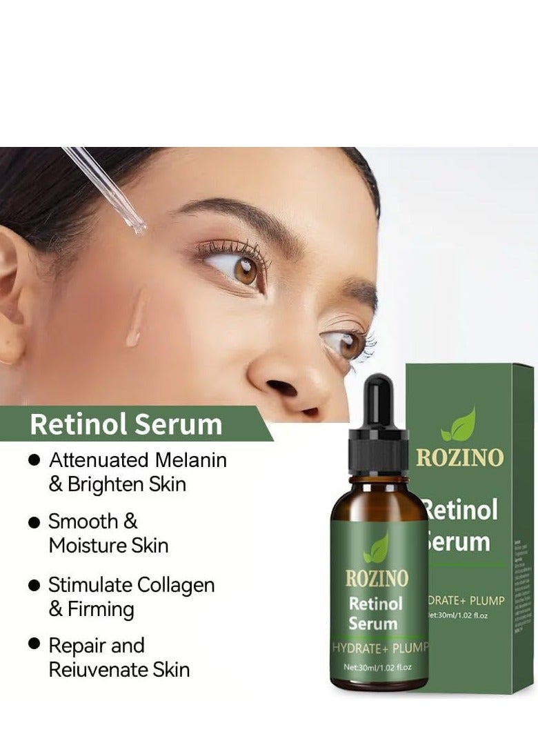 روزينو مصل الريتينول للوجه ، مصل شد وشد الوجه بالريتينول ، مصل الريتينول المضاد للشيخوخة لشد البشرة ، يحفز الكولاجين ، يشد البشرة ، يتقلص المسام وينعيم التجاعيد ، 30 مل - Image 2