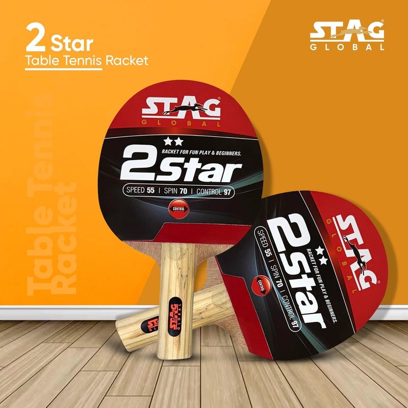 STAG 2 Star Table Tennis Racquet | 148 Grams | Beginner | ITTF Approved Rubber | Multi- Color - Image 4