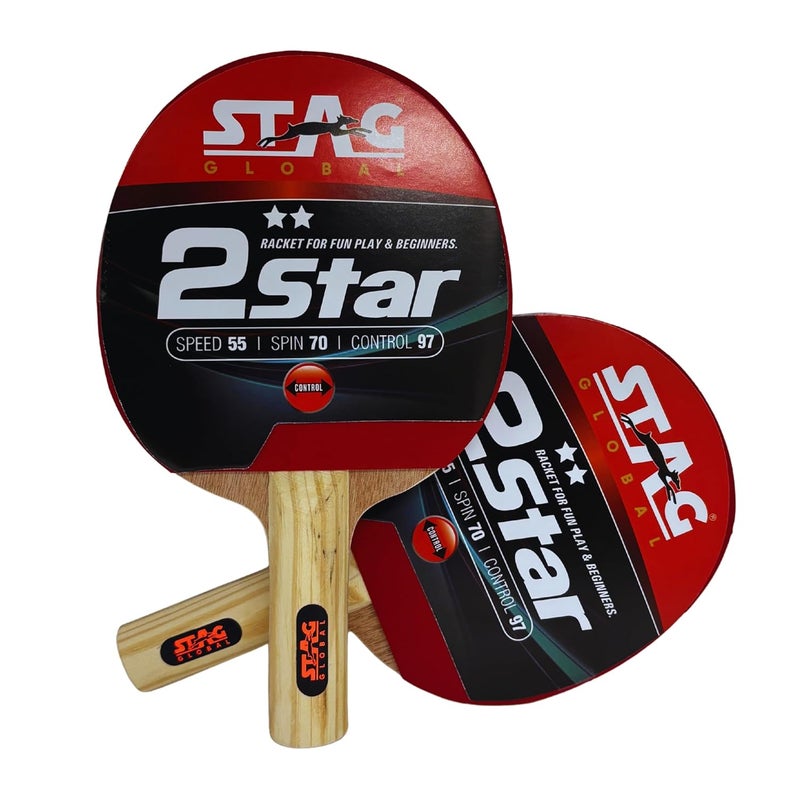 STAG 2 Star Table Tennis Racquet | 148 Grams | Beginner | ITTF Approved Rubber | Multi- Color - Image 5