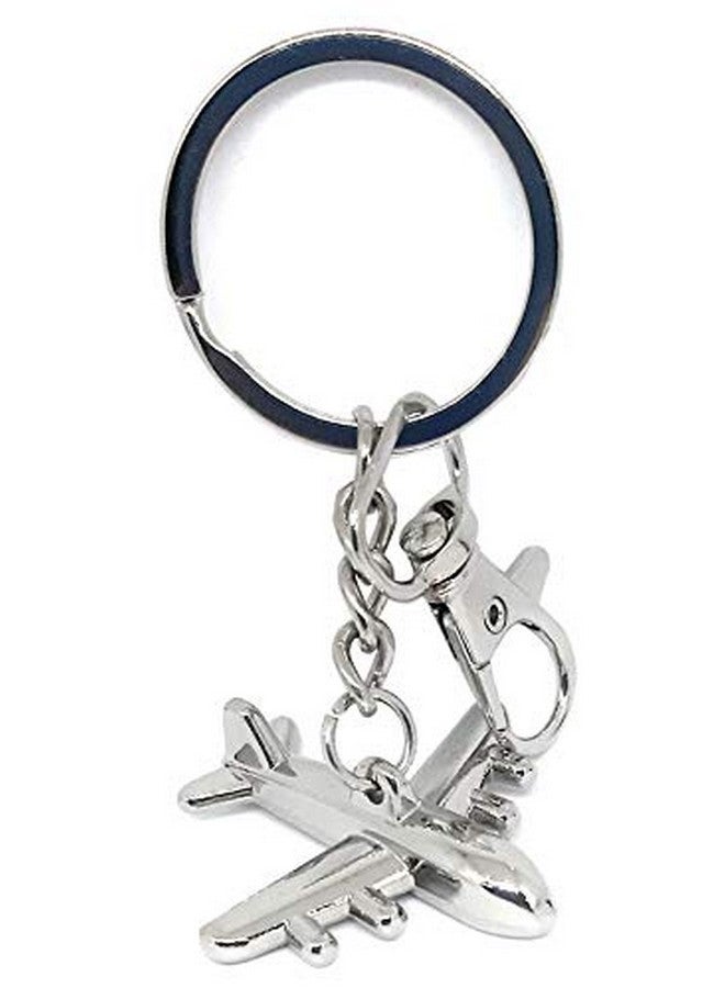 Aura Gift Keychain Keyring for Co Pilot Flight Attendent Air Hostess Host Captain Commander Metal Keyring for Bike Car Keys Silver Keychain - Image 1