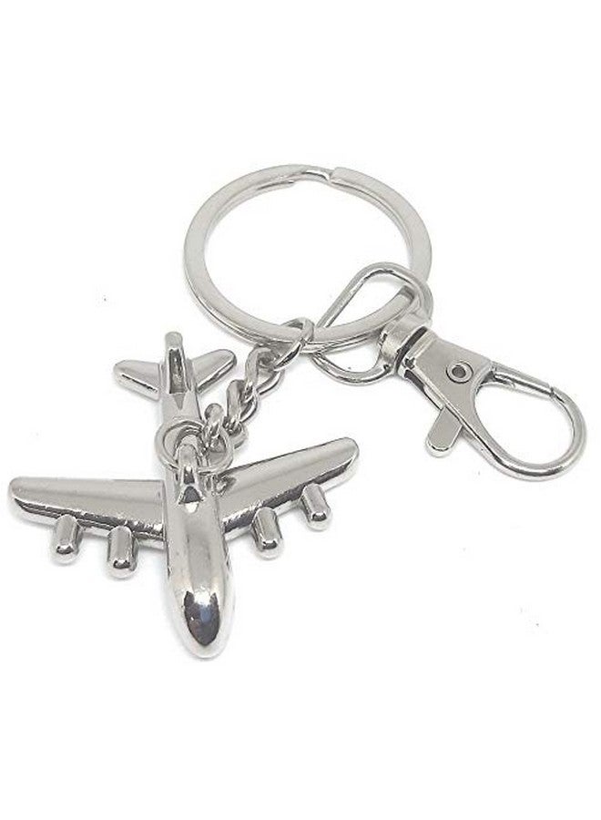 Aura Gift Keychain Keyring for Co Pilot Flight Attendent Air Hostess Host Captain Commander Metal Keyring for Bike Car Keys Silver Keychain - Image 2