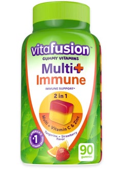 Vitafusion Multi+ Immune Support* – 2-In-1 Benefits & Flavors – Adult Gummy Vitamins With Vitamin C, Zinc, Daily Multivitamins, 90 Count  - Image 1