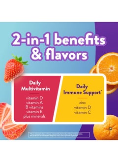 Vitafusion Multi+ Immune Support* – 2-In-1 Benefits & Flavors – Adult Gummy Vitamins With Vitamin C, Zinc, Daily Multivitamins, 90 Count  - Image 2