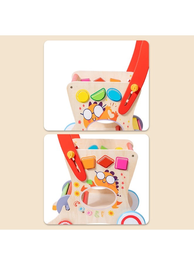 Wooden Baby Push and Pull Walker with Wheels for Boy&Girls,Multiple Activities Kid’s Toy,Shopping Cart Sit to Stand Walker for Toddlers - Image 5